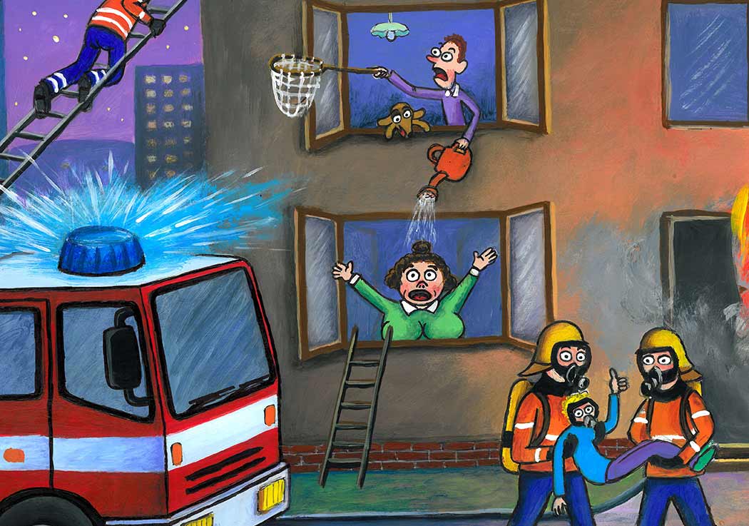 Ilustrace - hasiči